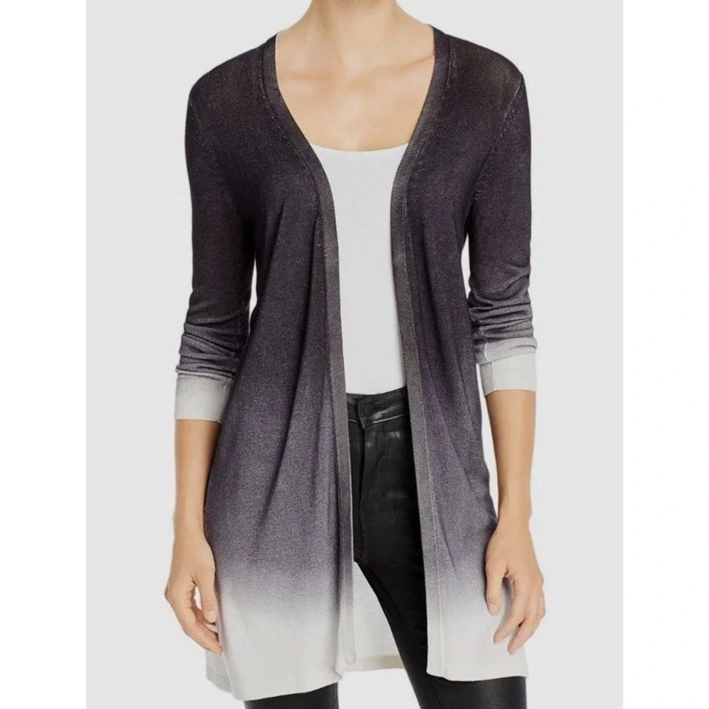 Kobi Halperin‎ Women's Gray Ombre Cardigan Lightweight Sweater  Duster Size M